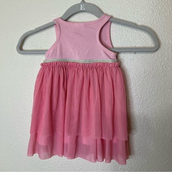 Hanna Andersson happy pink Swish Sparkle Dress with Tulle Tiers 75 / 12-18m - Picture 3 of 7